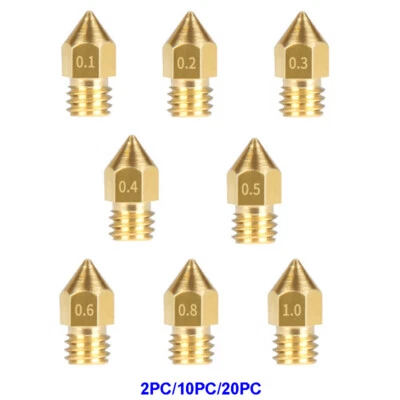 0,1-1,0 mm ugello stampante 3D estrusore ottone MK8 per CR-10 Ender 3 Pro Anet A8 M6