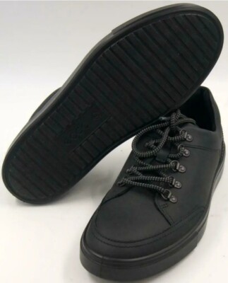 Ecco Kyle Shoe Black Leather Lace Up Casual Comfort Low Sneaker Mens Size US 12 Ecco Kyle Retro Shoes Sneakers Mens Size 7-7.5 US 41 EU Gray  main image 4