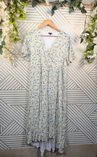 Torrid Women's Dress Floral Multicolor Midi Dress Wrap Short Sleeve Size 1X
