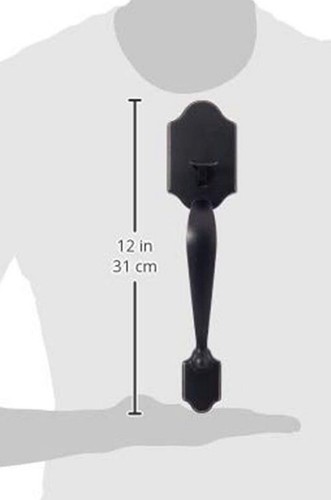 Front Entry Door Handleset with Deadbolt-Classic Knob Oil Rubbed Bronze Exterior - Picture 7 of 9