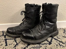 Thorogood Black Leather Side-Zip Work Boot Size 11 1/2 Wide