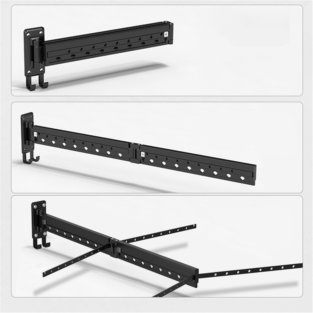 TriFold Clothes Drying Rack Wall Mounted Laundry Airer Drying Rack Collapsible eBay