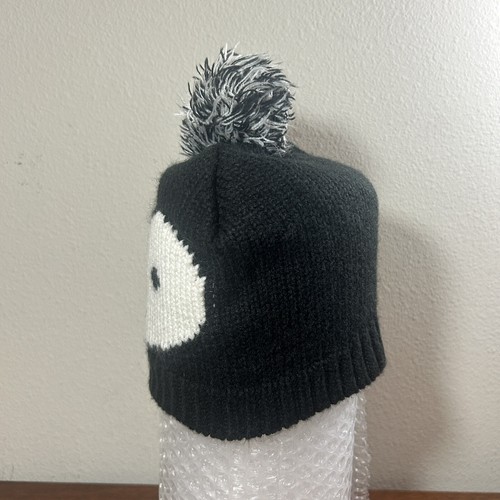 Penguin Beanie Hat Cap Girls Black White Youth Knit Kids One Size Knitted - Picture 2 of 7