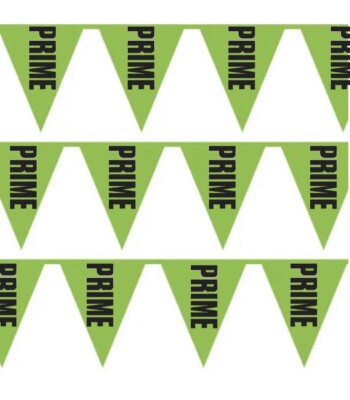 Green PRIME Drink Party Bunting Decoration Banner 5 Metres Birthday
