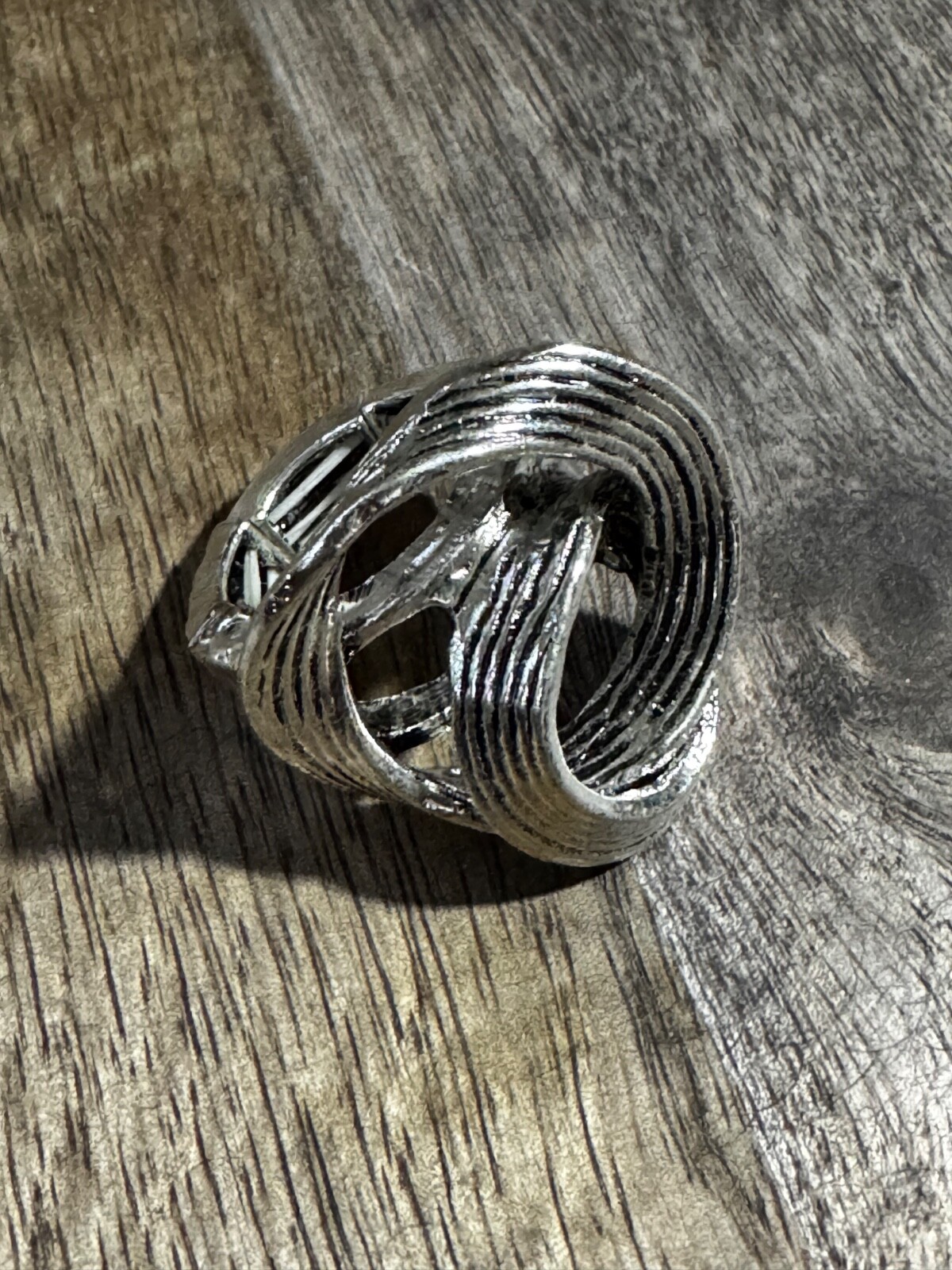 Silver Colored Oversized Statement Ring- Unique J… - image 2