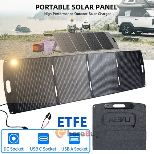 100W~200W 12V Portable Foldable Solar Panel for Camping Charger Power Station RV