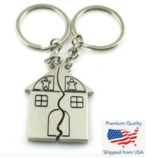 1 Pair House Warming Romantic Love Key Chain Charm Pendant - 2 Keychain Set Gift