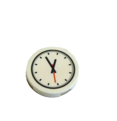 1 x LEGO  73806 City,Zubehör,Uhr mit Sekundenzeiger 2x2 rund weiss bedruckt Neu.