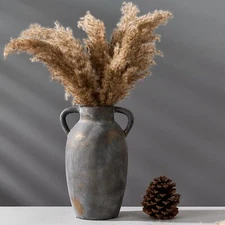 9.84 Inch Terracotta Vase with Handles Ceramic Rustic Vase for Home Decor Vin...