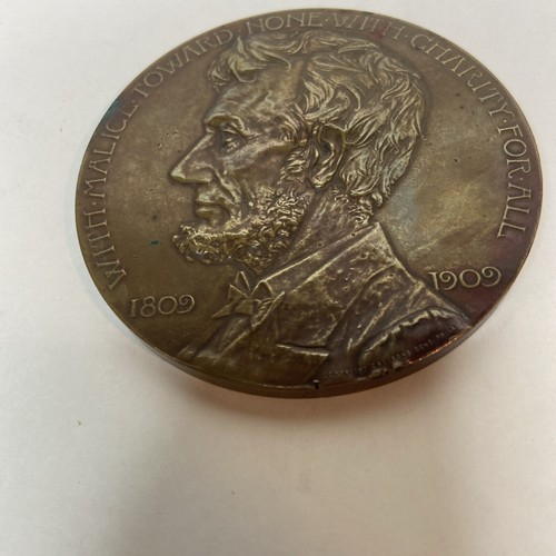 1909 Abraham Lincoln Grand Army Of The Republic Bronze Medal - Picture 2 of 8