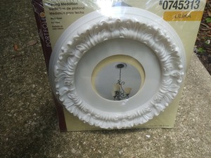 New 10 Portfolio Ceiling Medallion White Finish Lilika Pattern