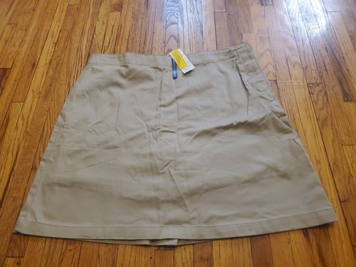 NEU Neu mit Etikett Land's End Damen Skort Chino Beige Größe 14 Magna-Ready Technology