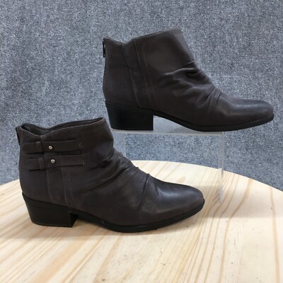 Baretraps Boots Womens M Georgina Slouch Back Zip Heels Ankle