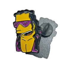 Bret Hart x Bart Simpson Pin Badge, Attitude Era, WWE, WWF, AEW, Hasbro, Enamel