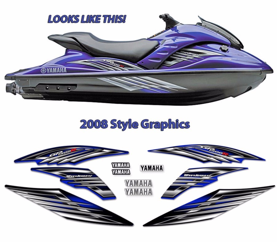 2008 YAMAHA GP1300R DECAL KIT WAVERUNNER 2 STROKE GRAPHICS 1300 08