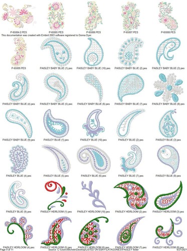 366 PAISLEY DESIGNS QUILTBLÖCKE Stickmaschine Design Muster PES USB-LAUFWERK - Bild 9 von 11