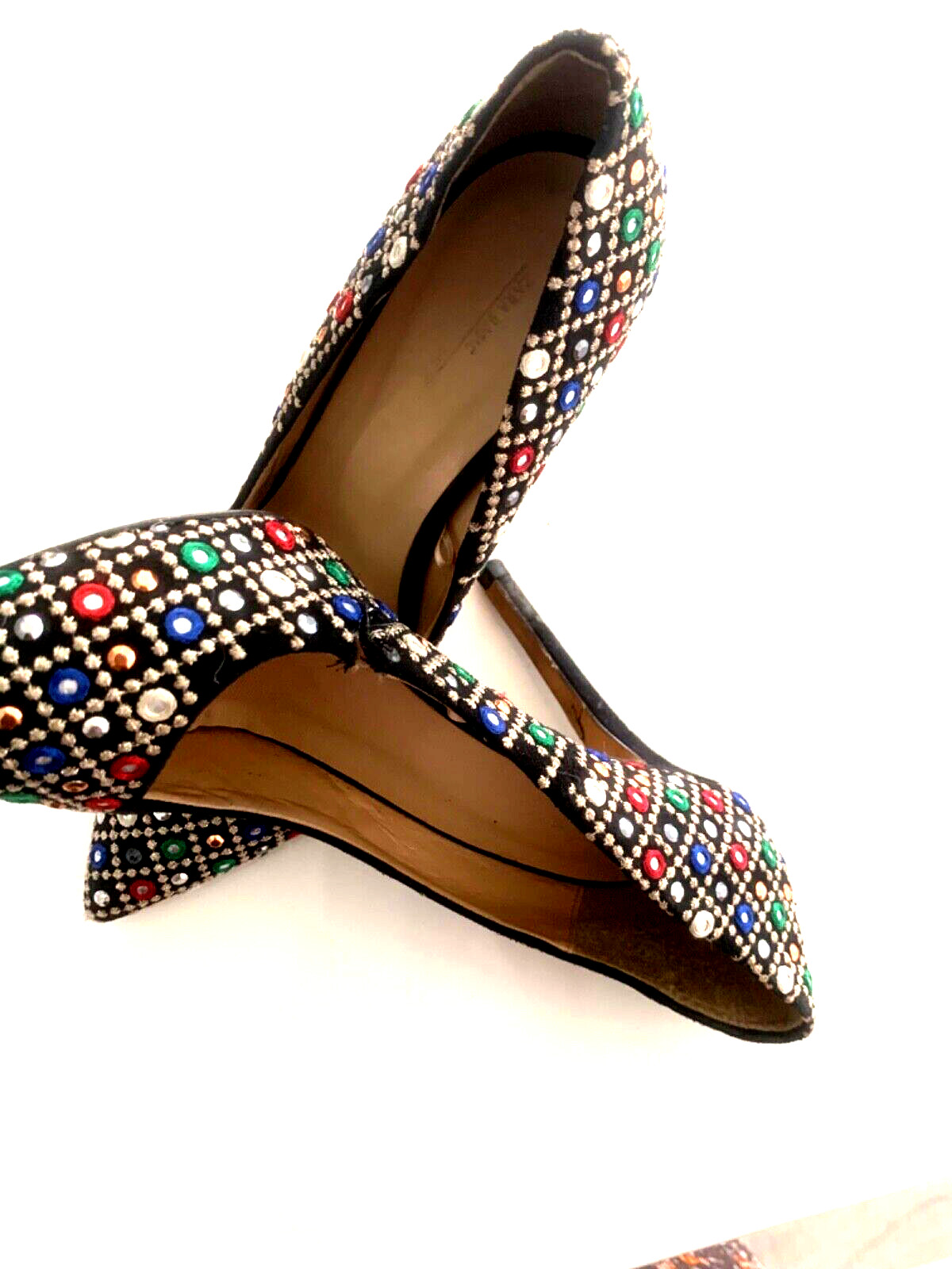 Zara Basic Point Toe Pumps Heels Sequins Size 40 … - image 8