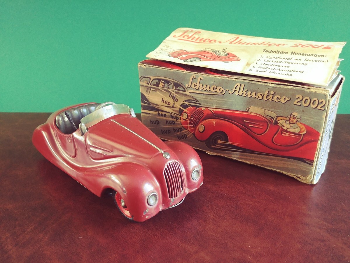 Rare Color 1940's Schuco #2002 Akustico Tin Wind-up BMW 328