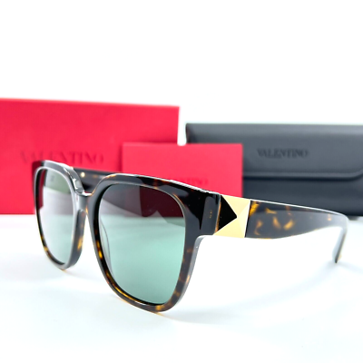 Valentino Sunglasses VA4111 5002/71 Tortoise Cat Eye with Green Lenses 140 3N Valentino Sunglasses VA4111 5002/71 Tortoise Cat Eye with  main image 3