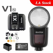 Godox V1-N 2.4G TTL Camera Flash X1T-N Transmitter AK-R1 Barn Door For Nikon