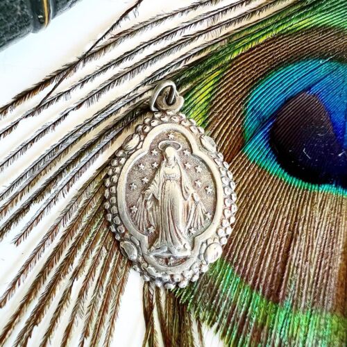 Virgin Mary Solid Silver Religion Collection Religious Medal - Picture 1 of 2