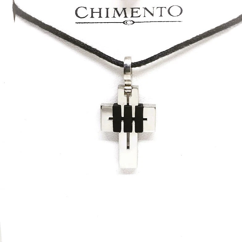 Collana Uomo E Donna Richsteel Con Croce Classica, Colori Oro/nero/argento, In Acciaio Inox 316L, Catena Regolabile 46+5 Cm