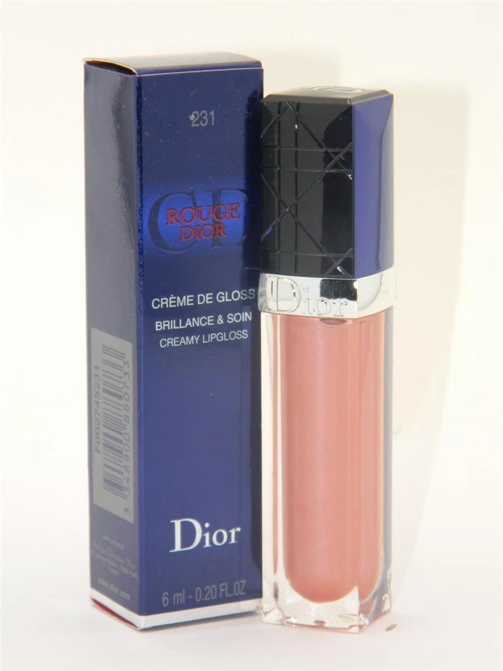 Rouge Dior Creme De Gloss Creamy Lip Gloss 231 Beige Silk Satin New In Box - Image 1 of 1