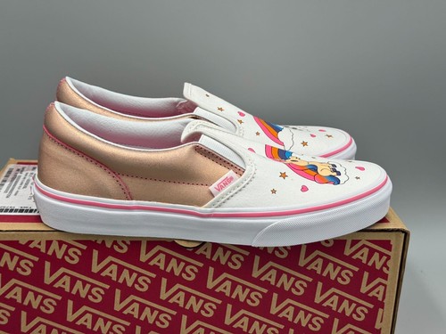 Vans Girl Kid Slip On Unicorn Rainbow Pink Shoe VN0A32QIUGL Sz 6.5 EU 38.5 CM 24 - 第 6/7 張圖片