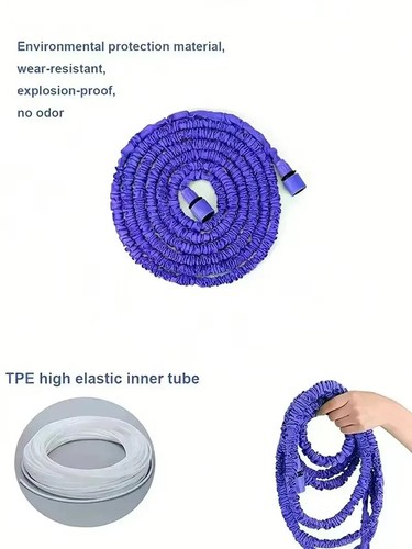 TUBO ACQUA GIARDINO CON PISTOLA TUBO ESTENSIBILE 50M PIEGHEVOLE IRRIGAZIONE - Foto 4 di 17