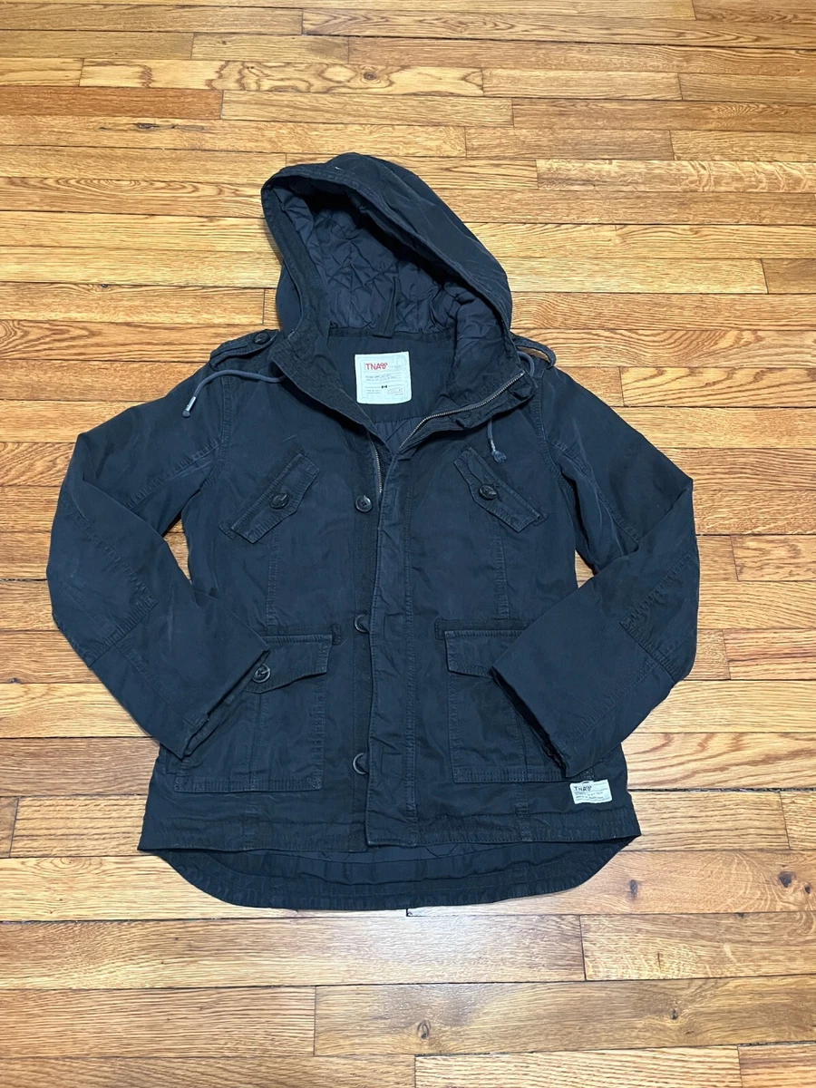 TNA Aritzia Womens Military Jacket Womens Size Medium Black Canvas Utility Coat