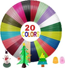 FILAMENTI PENNA 3D DISEGNI PLA RICARICA 20 PEZZI 5MT VARI COLORI MISTI 100MT FIL