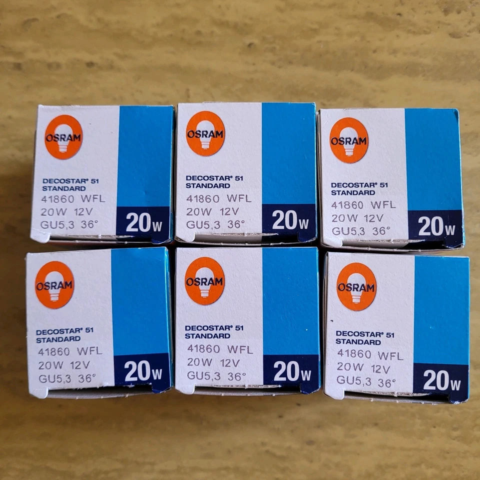 OSRAM DECOSTAR 51S 41860 WFL 20W 12V MR16 GU5.3 36° 2-Pin Made In Germany 6-Pack - Image 2 of 4