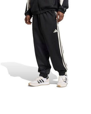  Adidas Stadium 3-Stripes Herren Anzug Hose Pants Schwarz Polyester Baumwolle 
