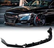 For 2018-2020 Accord Painted Gloss Black Yofer JDM Front Bumper Lip Splitter Kit