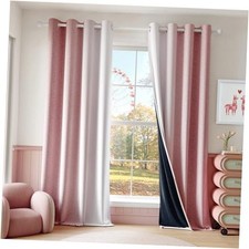 Ombre 100 Blackout Curtains 84 Inches 52"W x 84"L Pack of 2 Grommet  Pink