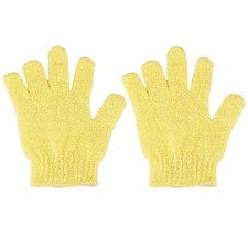 2 Pcs Shower Gloves, Exfoliating 1 Count Pack of 2 , Blue Pink Yellow White
