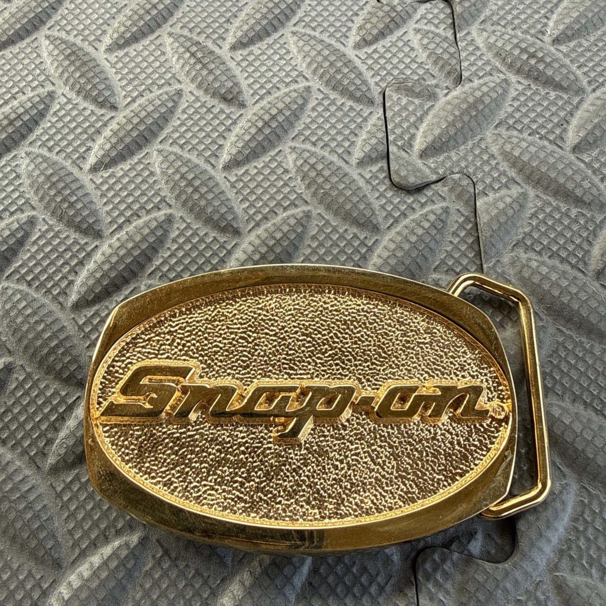 VTG Snap On Tools Auto  Mechanic Wrencher Gold Belt Buckle Solid Brass