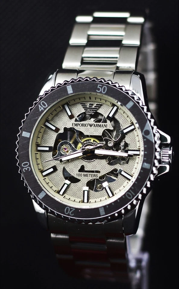 Beautiful Emporio Armani Automatic In Gray Dial With Rotating Bezel Men's Watch - Image 2 of 4