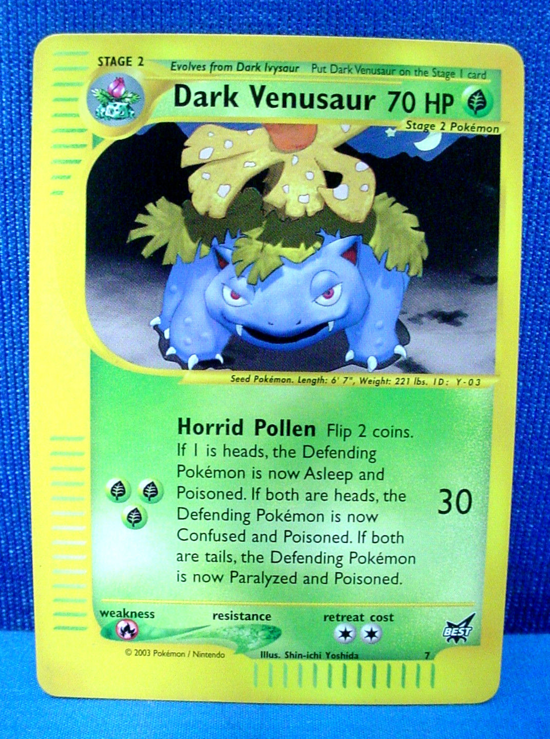 Dark Venusaur Best Promo 7 Near Mint/Mint Pokemon Winner Normal 2003