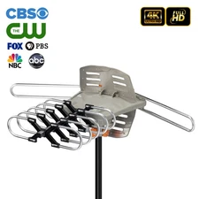 360° Rotate HDTV 1080P Outdoor Amplified Digital Antenna HDTV UHF VHF FM 28-36dB