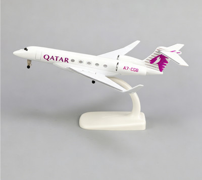 20cm Qatar Airways Gulfstream G650ER Diecast Business Jet Plane Model
