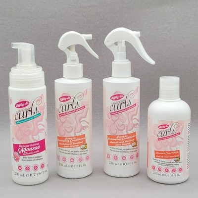 Dippity-do Girls With Curls 4pc Set Mousse Leave-in Cond. Coconut Curl Milk