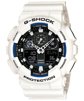 CASIO G-SHOCK Armbanduhr GA-100B-7AER Weiß Datum Herrenuhr Stoßfest