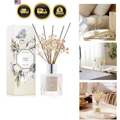 Reed Diffuser Set,3.38 fl oz 100 ml - Clean Linen Oil Diffusers with 8 Reed S...
