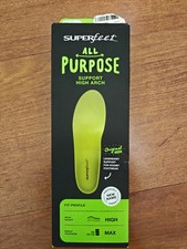 Brand New- Superfeet Green High Arch Insoles Size D Men's 7.5-9 Women's 8.5-10