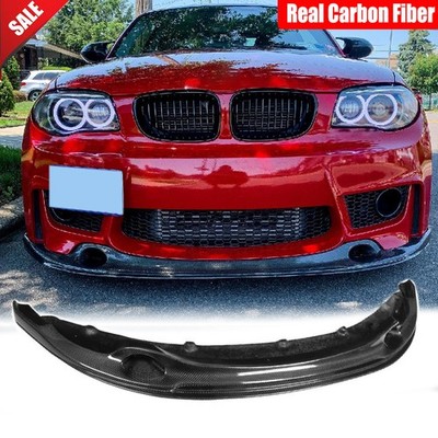 For BMW 1 Series E82 1M Coupe 11UP Real Carbon Front Bumper Lip Splitter Spoiler