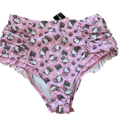 Hello Kitty Strawberry High Waisted Swim Bottoms Size Small