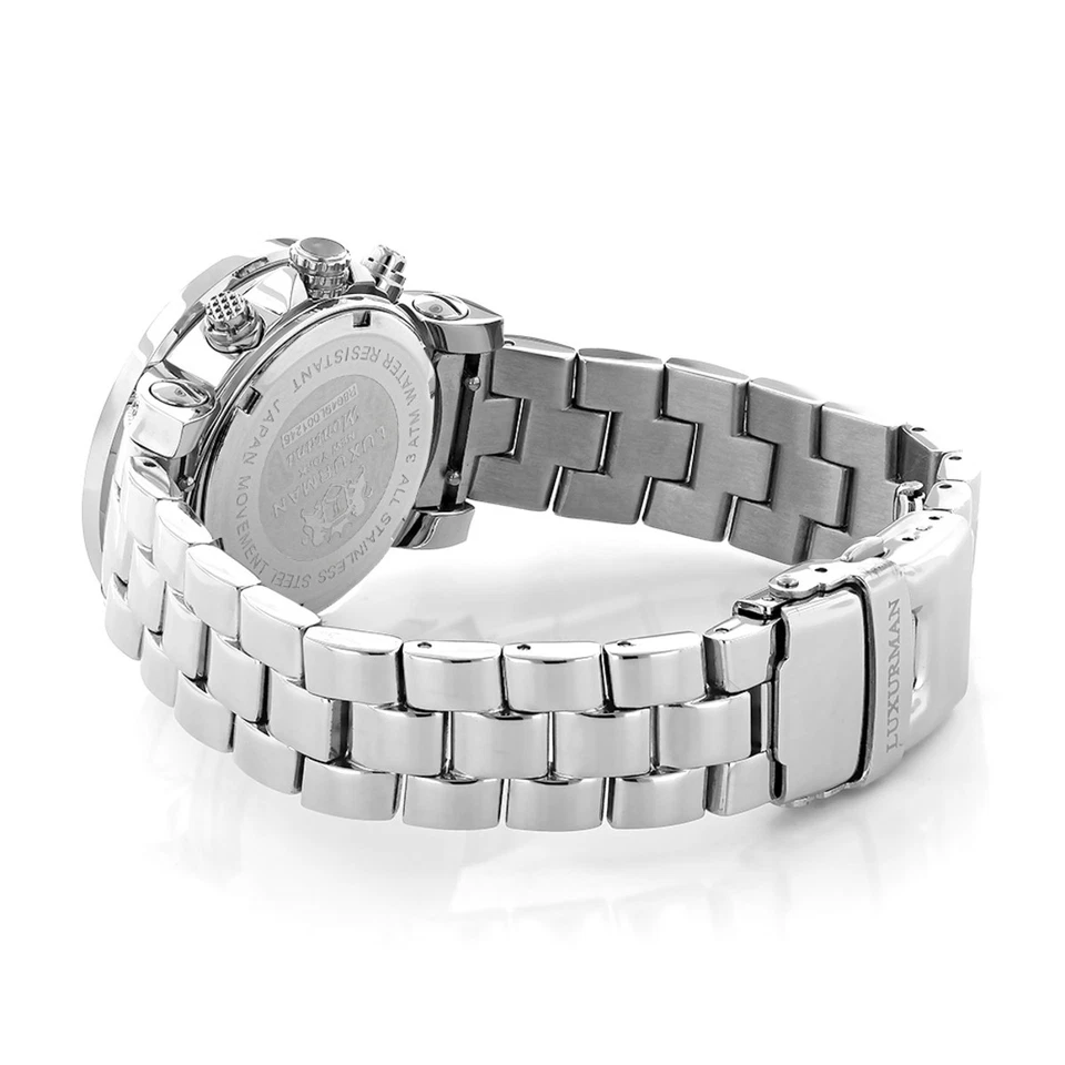 Relógio feminino de aço inoxidável com diamante | Luxurman Montana 36 mm - Imagem 2 de 4