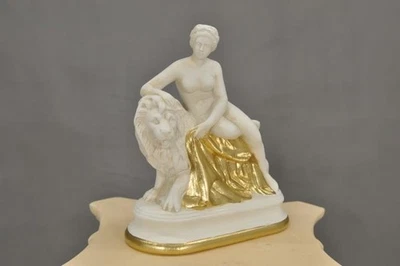 Skulptur Figur Statue Frau mit Löwen Design Antik Stil Figuren Skulpturen PG0020 - Bild 1 von 4