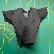 WWE Elite AEW Plain Black V-Neck T Shirt Accessory Figure Mattel Custom Fodder